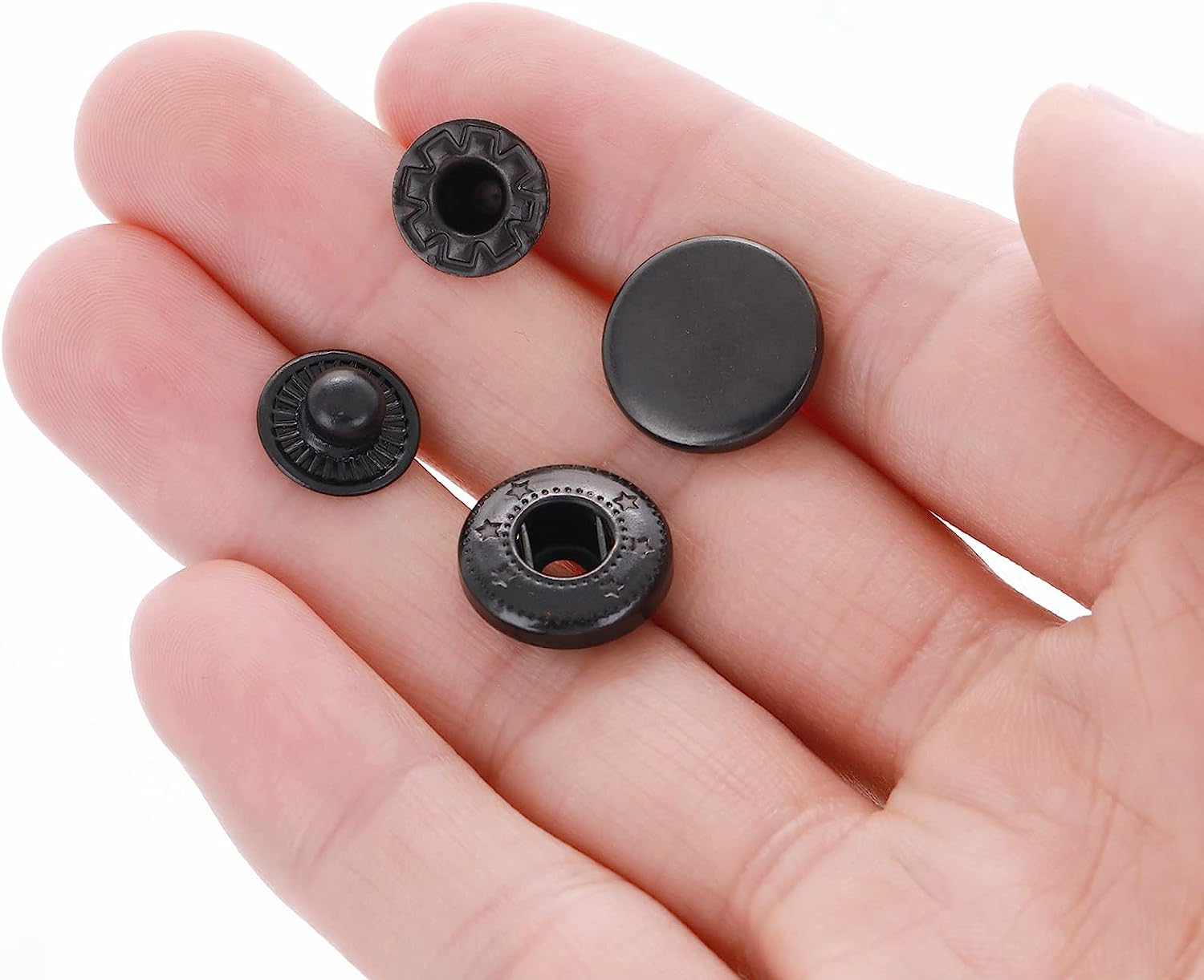 12 Sets Metal Snap Buttons Kit，15mm Heavy Duty Leather Sewing Kit Press Studs with 4 Install Tools， Leather Rivets and Snaps for Clothing， Leather， Jeans， Jackets， Bracelets， Bags DIY Crafts - Image 5